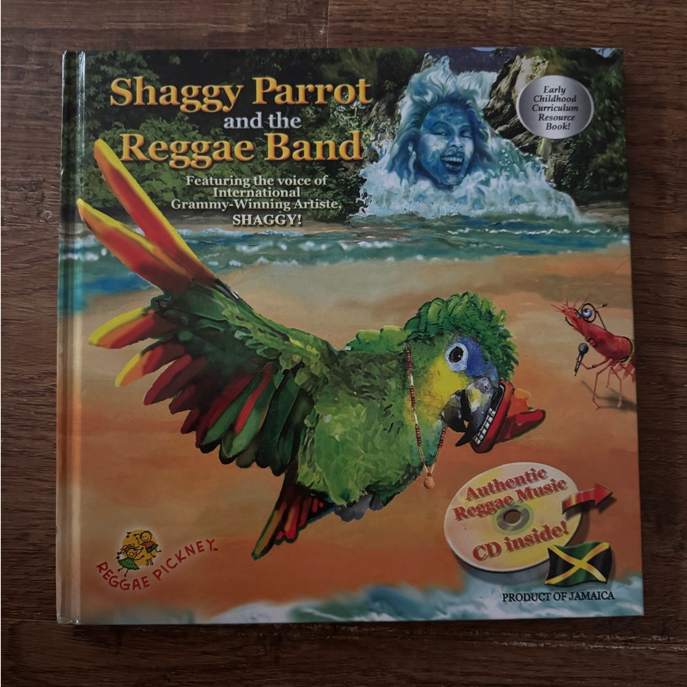 Shaggy parrot & the reggae band hardcover book & CD children’s book- RARE